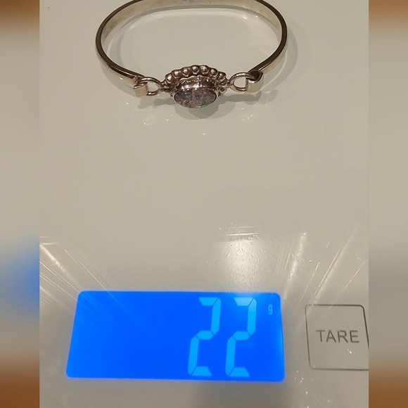 Vintage Sterling Taxco Foil Opal Bracelet - Picture 3 of 6